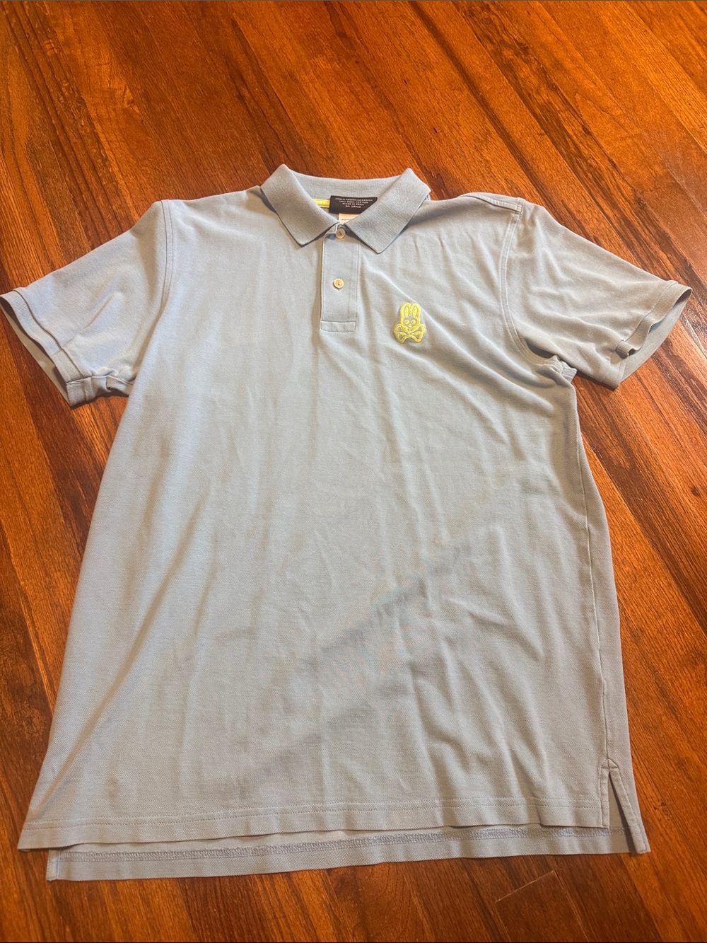 Men's Psycho Bunny Light Blue Polo Shirt with Yellow Logo